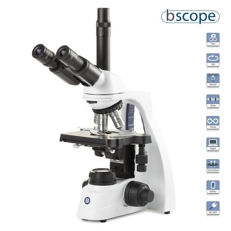 EUROMEX bScope 40X-2500X Trinocular Compound Microscope w/ E-plan IOS Objectives BS1153-EPLIC